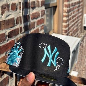 New Era Black and Blue Embroidered Hat